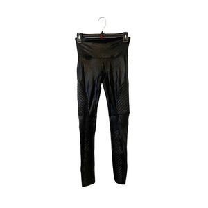 Spanx Black‎ Faux Leather Moto Leggings Size Medium